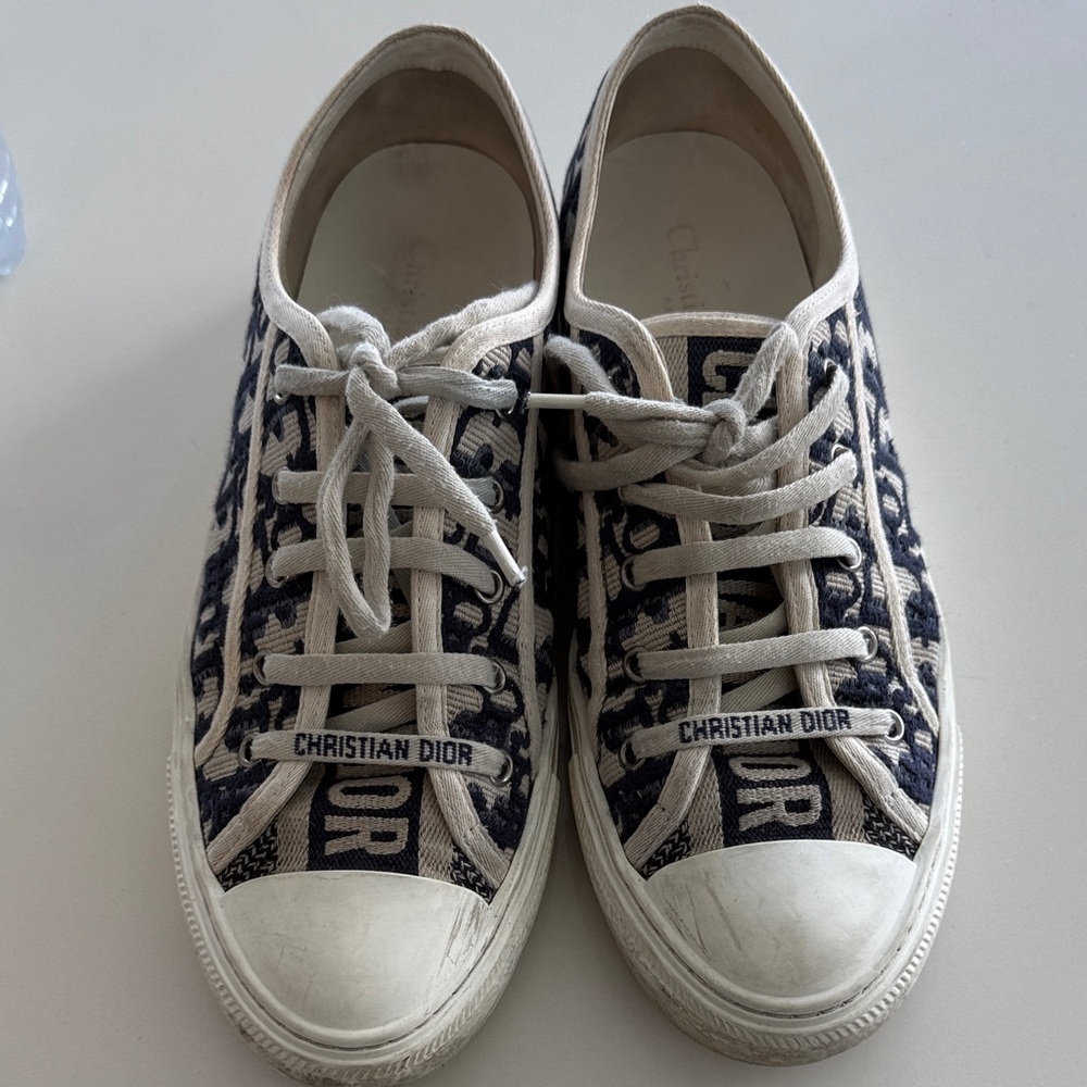 Dior Women's Sneakers - Navy and White